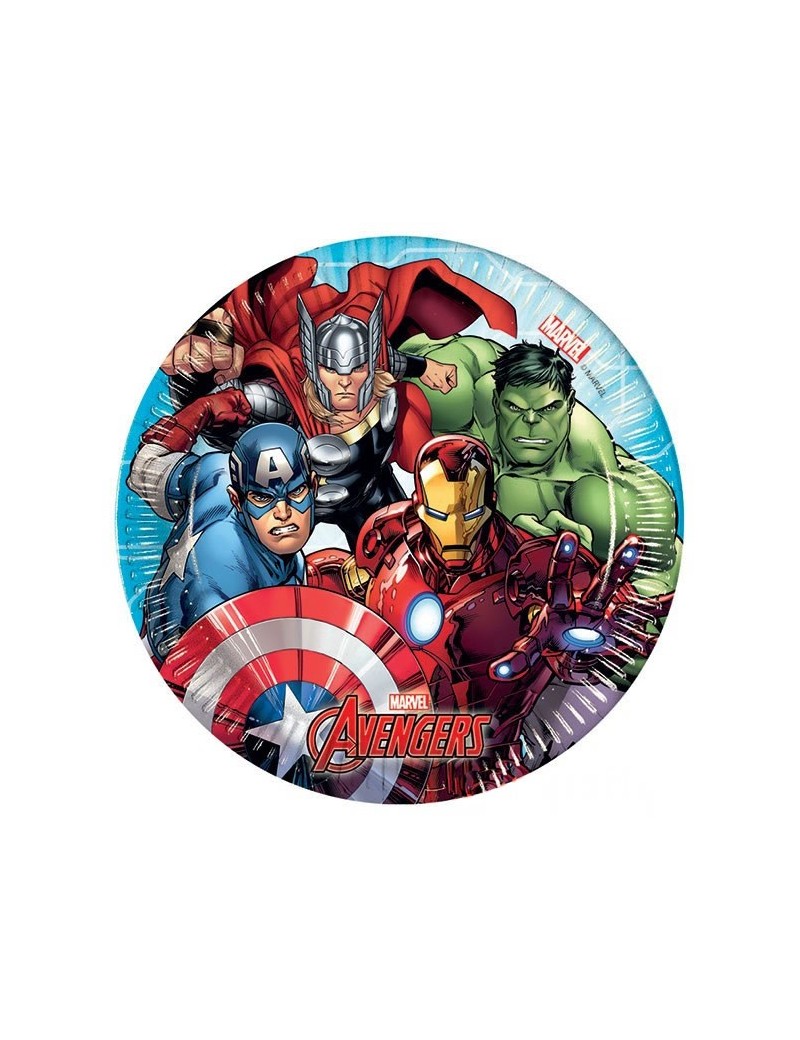 Piattini di Carta Avengers Mighty da 20 cm (8 pz)