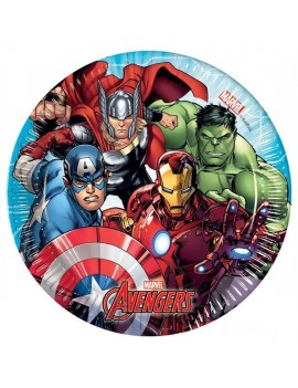 Piattini di Carta Avengers Mighty da 20 cm (8 pz)