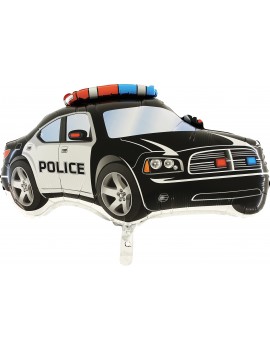 Palloncino Macchina Polizia Nera in Mylar