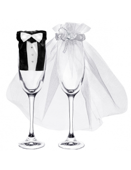 Copri Bicchieri Sposo e Sposa