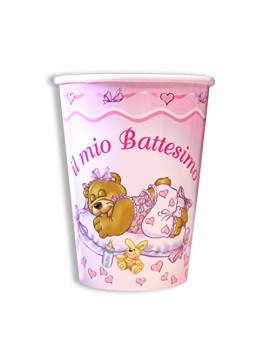 Bicchieri il Mio Battesimo Orsetto Rosa (10 pz)
