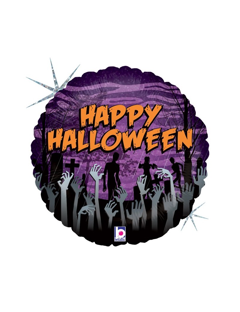 Palloncino Tondo Zombie Happy Halloween