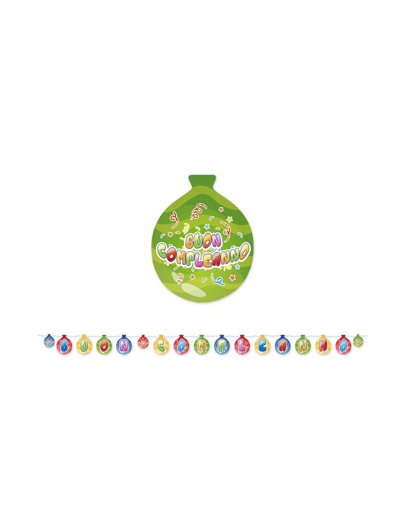 Festone Buon Compleanno Balloon Multicolor