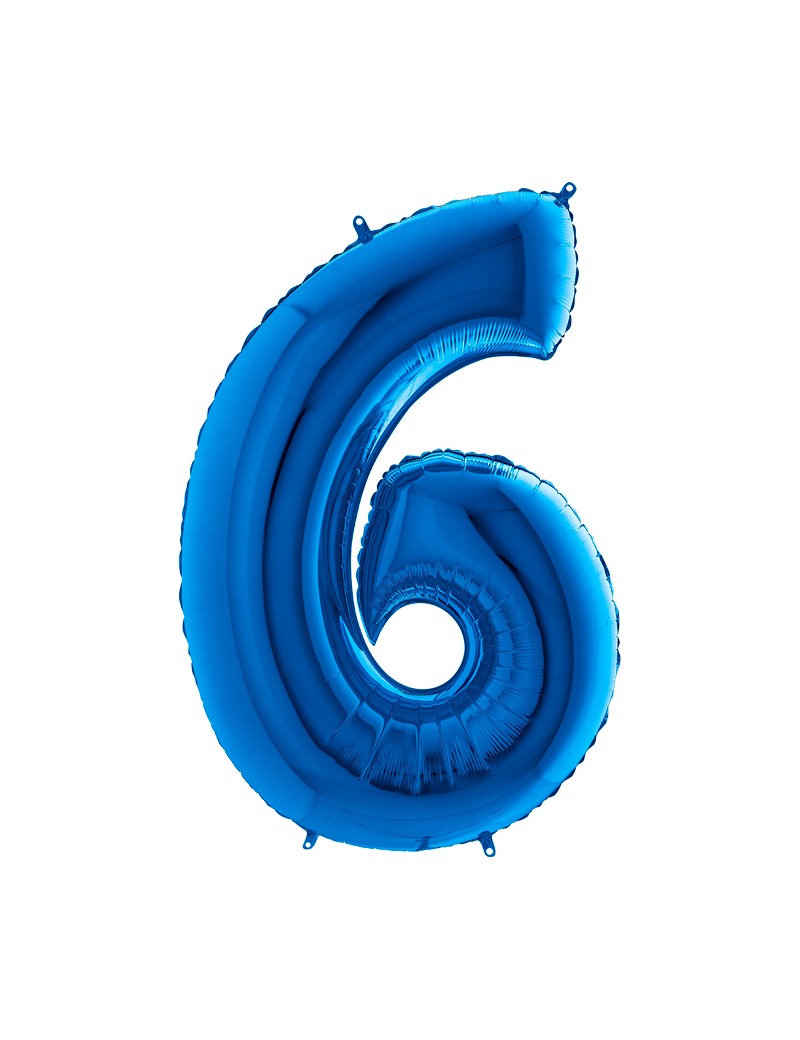 Palloncino Gigante Numero 6 (sei) - Blu