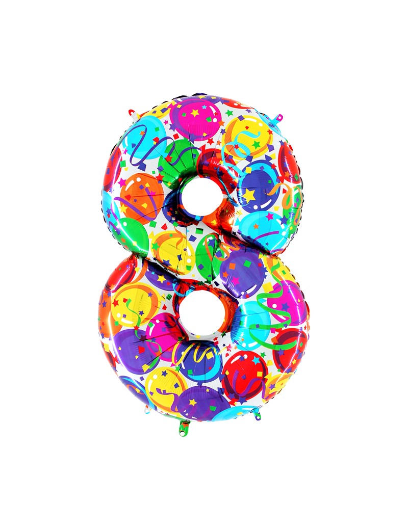 Palloncino Gigante Numero 8 (otto) - Multicolor