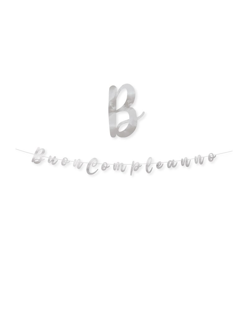 Festone Buon Compleanno 2,65 Mt - Decorazione Metallizzata Magenta Per Feste, Compleanni E Addobbi - Striscione XL