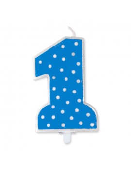 Candelina Pois Blu Numero 1