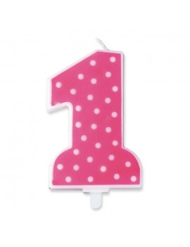 Candelina Pois Rosa Numero 1
