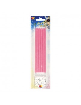 Candeline Matita Rosa (12 pz)