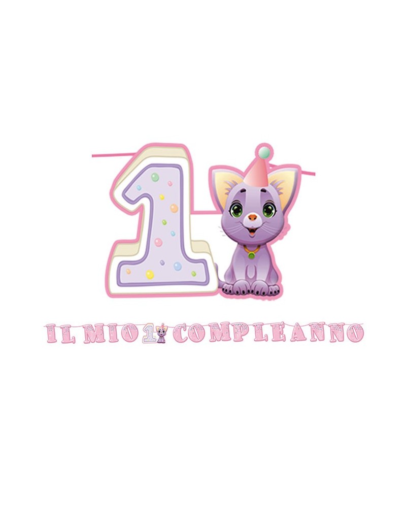 Festone Maxi 1 Compleanno Rosa