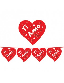 Festone Bandierina Cuore Scritta Ti Amo
