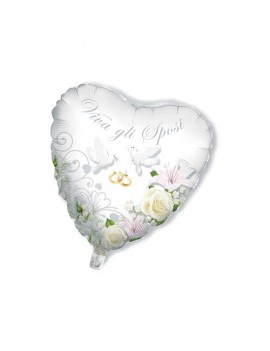 Palloncino Cuore Viva Gli Sposi Big