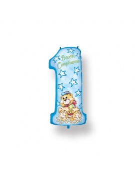 Palloncino Numero 1 Buon Compleanno Celeste