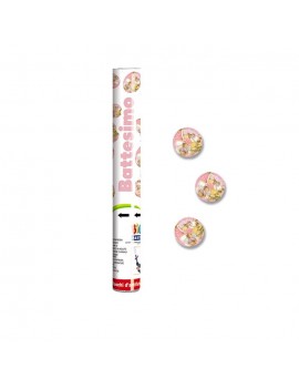 Spara Coriandoli Battesimo Rosa