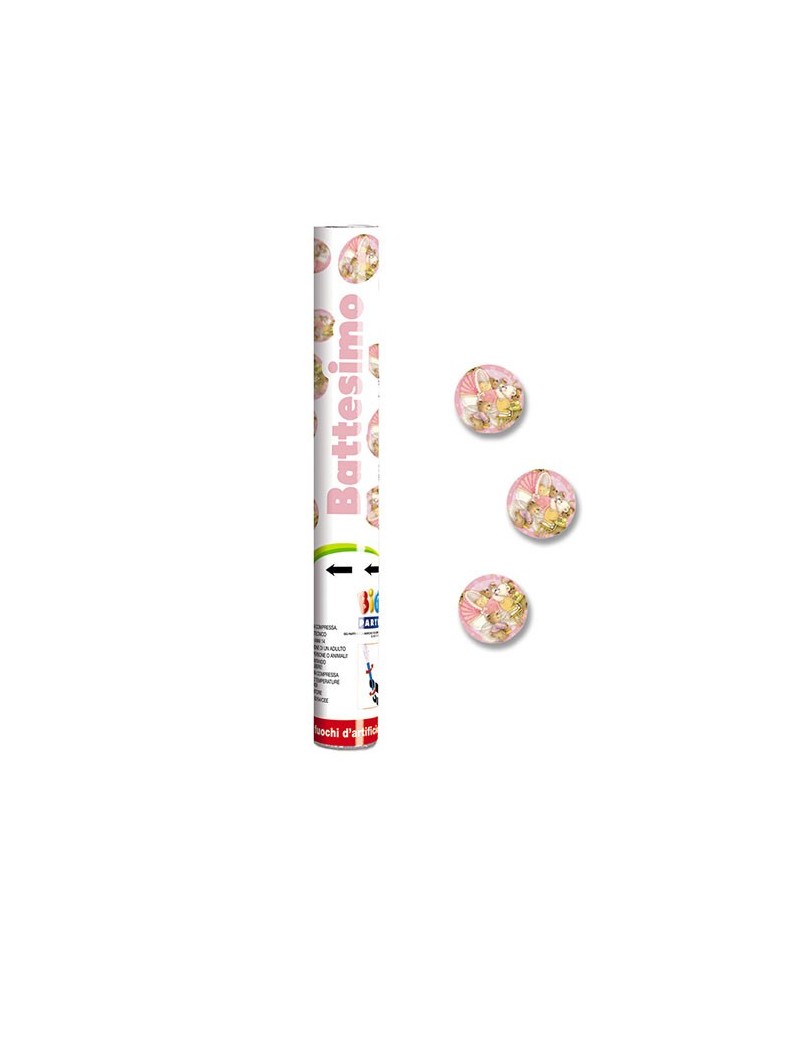 Spara Coriandoli Battesimo Rosa