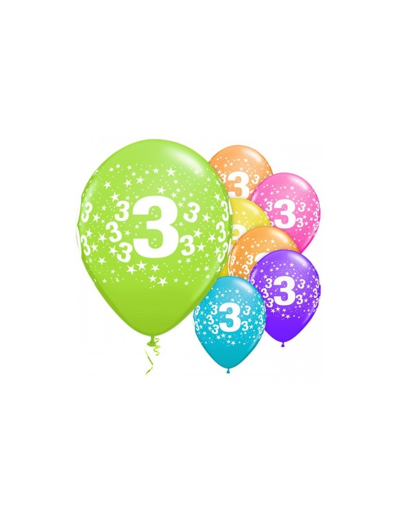 Palloncini Numero 3 Multicolor