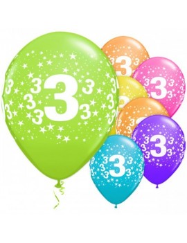 Palloncini Numero 3 Multicolor