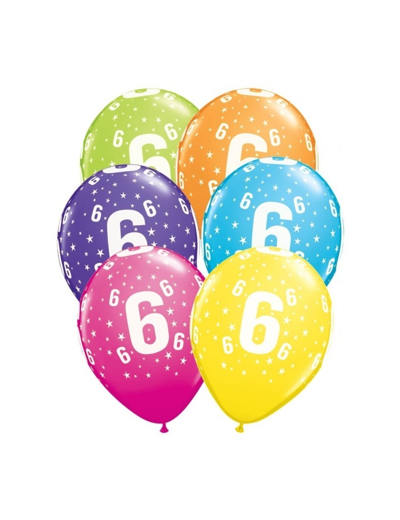 Palloncini Numero 6 Multicolor