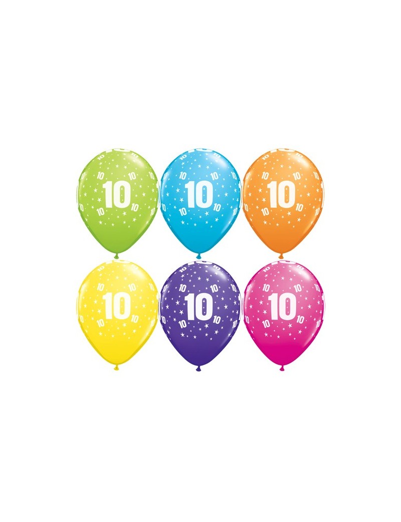 Palloncini Numero 10 Multicolor