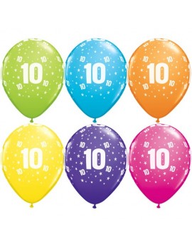 Palloncini Numero 10 Multicolor